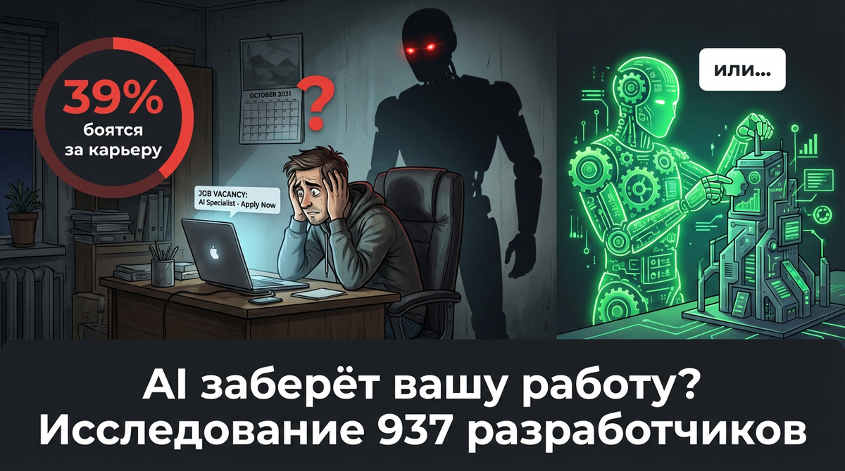 39% программистов боятся потерять работу из-за AI через 5 лет