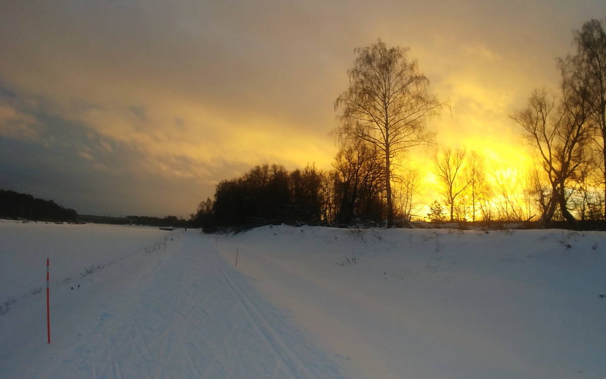 Закат на трассе Вело-1