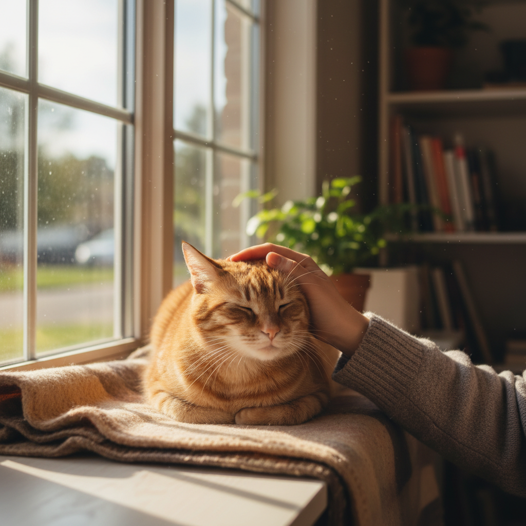 Кот из приюта получил заботу и ласку