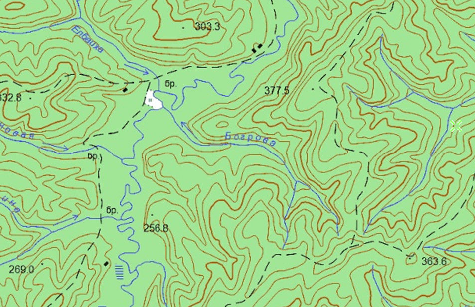 Река Богрова. Фрагмент карты, 2001г.