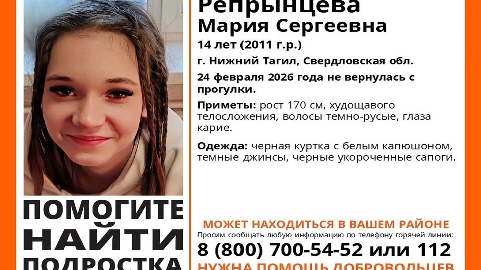 В Нижнем Тагиле ищут пропавшую 14-летнюю школьницу