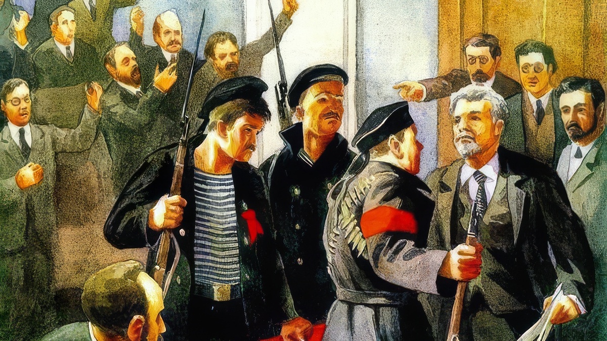 «Караул устал». Рисунок на тему разгона Учредительного собрания