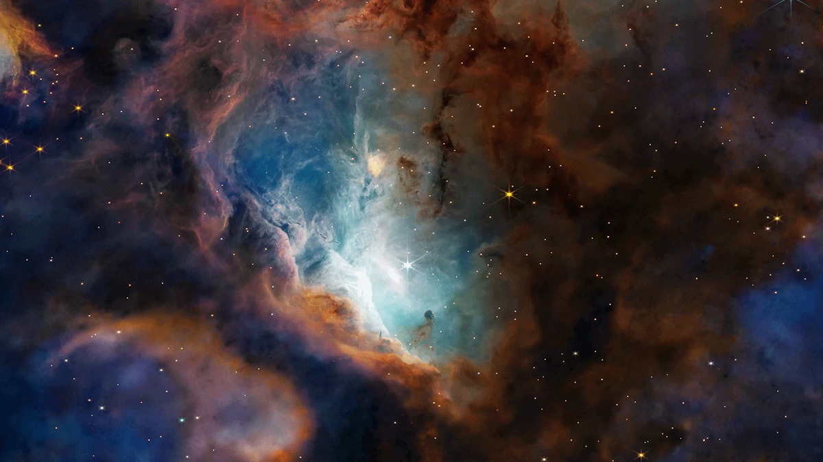    Фрагмент туманности «Кошачья лапа»: область активного звездообразования. Источник изображения: NASA / ESA / CSA / STScI.