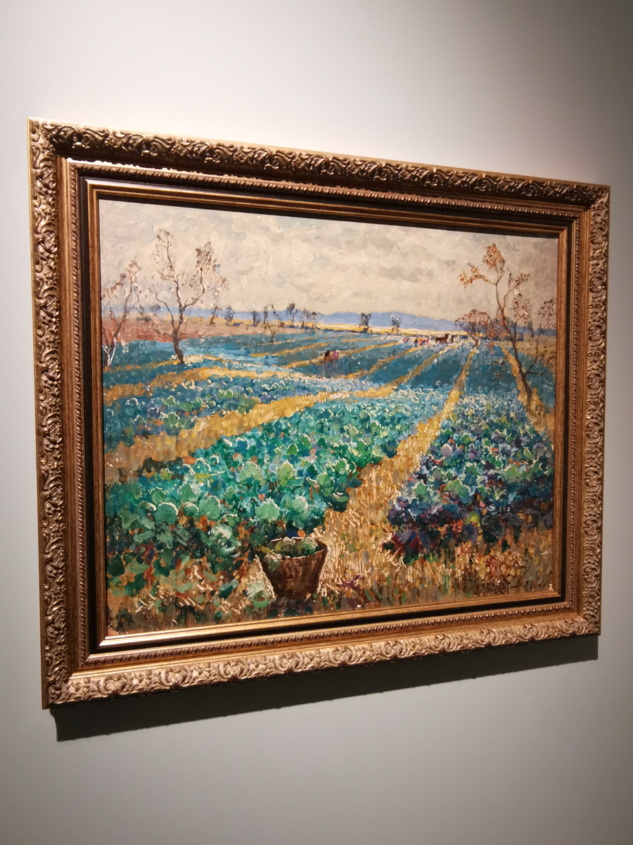 Константин Горбатов. Капустное поле. 1942. Картон, масло.