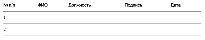 Форма листа согласованиия ППР