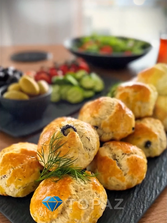 Получившиеся булочки при использовании кухонного комбайна BOSCH