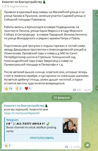    Взломанный 25 февраля аккаунт Комблага Петербурга Автор фото: "ДП"