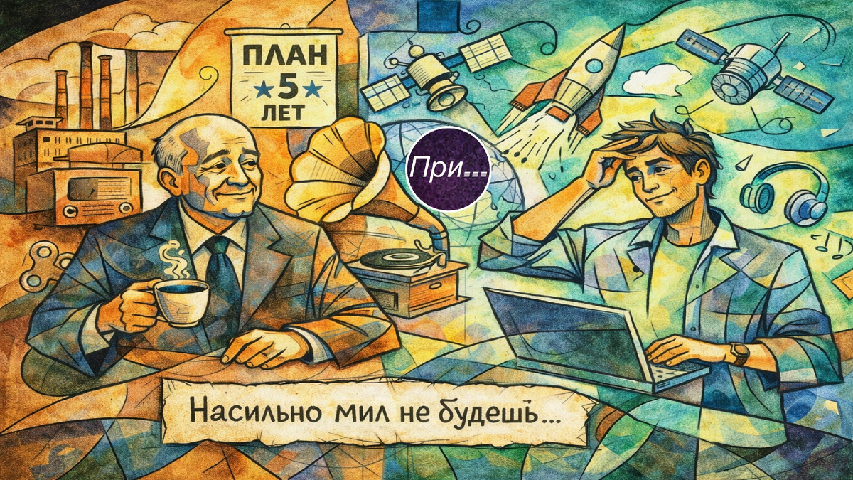 Титульная иллюстрация к статье Олега Лубски «Ностальгия как законодательная инициатива» | © автор AI-assisted иллюстрации Олег Лубски 2026