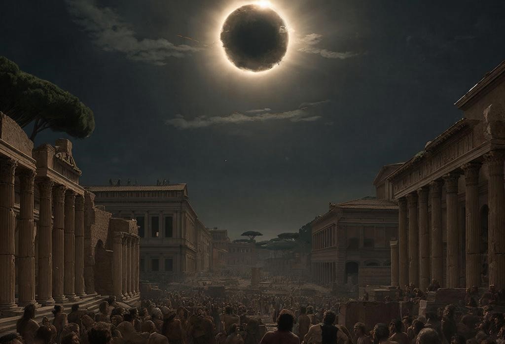 Солнечное затмение — это астрономическое явление, при котором Луна полностью или частично закрывает Солнце от наблюдателей на Земле. Затмения возникают исключительно в моменты новолуний, когда Луна располагается между Землёй и Солнцем таким образом, что её тень попадает на земную поверхность. Однако из-за наклона орбиты Луны к плоскости эклиптики затмения наблюдаются далеко не в каждом новолунии, а только тогда, когда Луна находится поблизости от одного из узлов своей орбиты