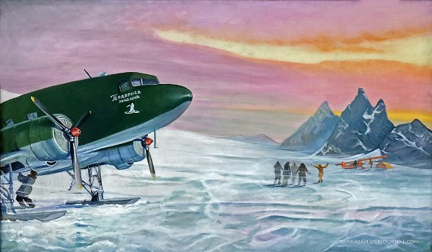 Самрлет в Арктике. Картина из Дзена. Спасибо автору. 
