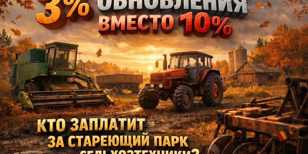 3% обновления вместо 10: Кто заплатит за стареющий парк сельхозтехники.