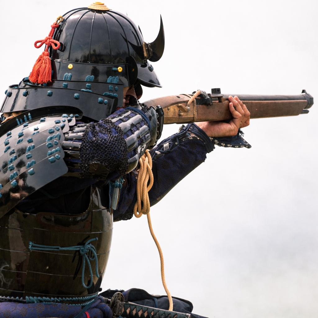 Самурай с фитильной аркебузой