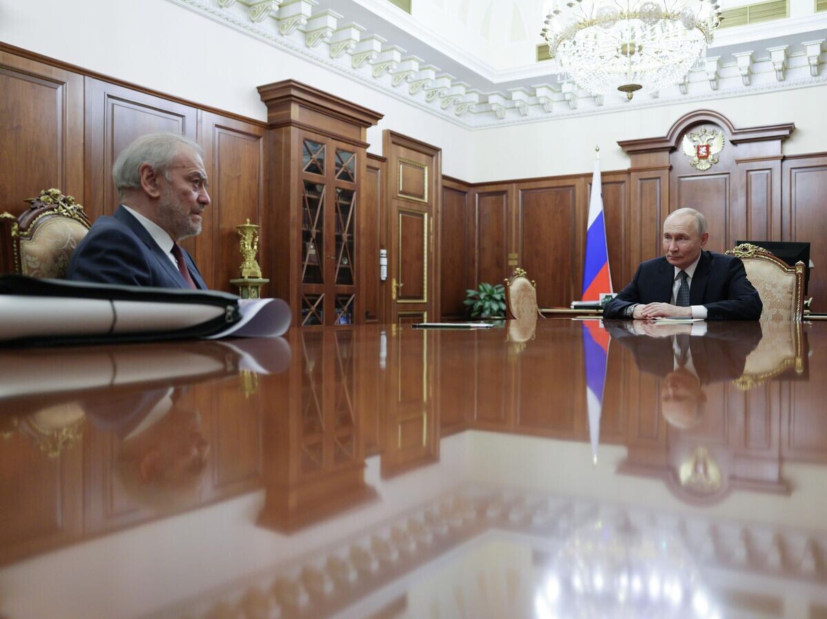    Президент России Владимир Путин и генеральный директор Большого театра, дирижер Валерий Гергиев во время встречи в Москве | © РИА Новости / Гавриил Григоров
