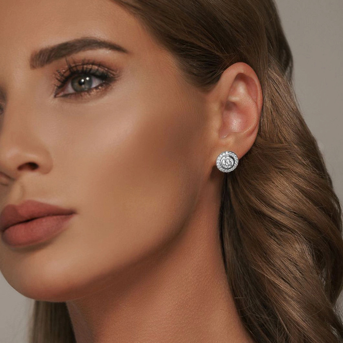 Серьги-пусеты Emporium Gold с бриллиантами на каждый день