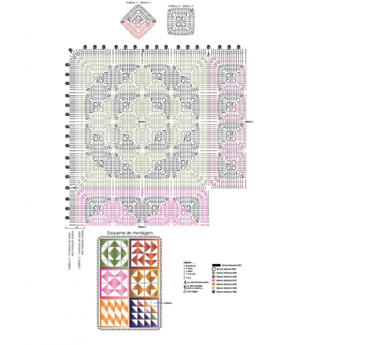 Схема к замечательному пледу или дорожке. Все на Ваш вкус