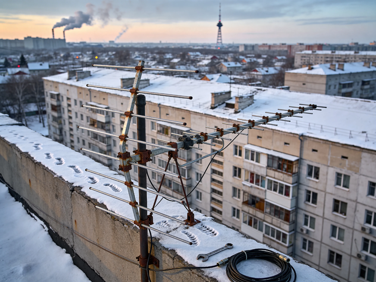 Три мужика на крыше, ветер в харю, руки коченеют, а ты ловишь «Останкино» для всего дома. Сейчас это называется «установка телеком-оборудования». А тогда это был ритуал, экзамен на профпригодность и чисто мужское братство.