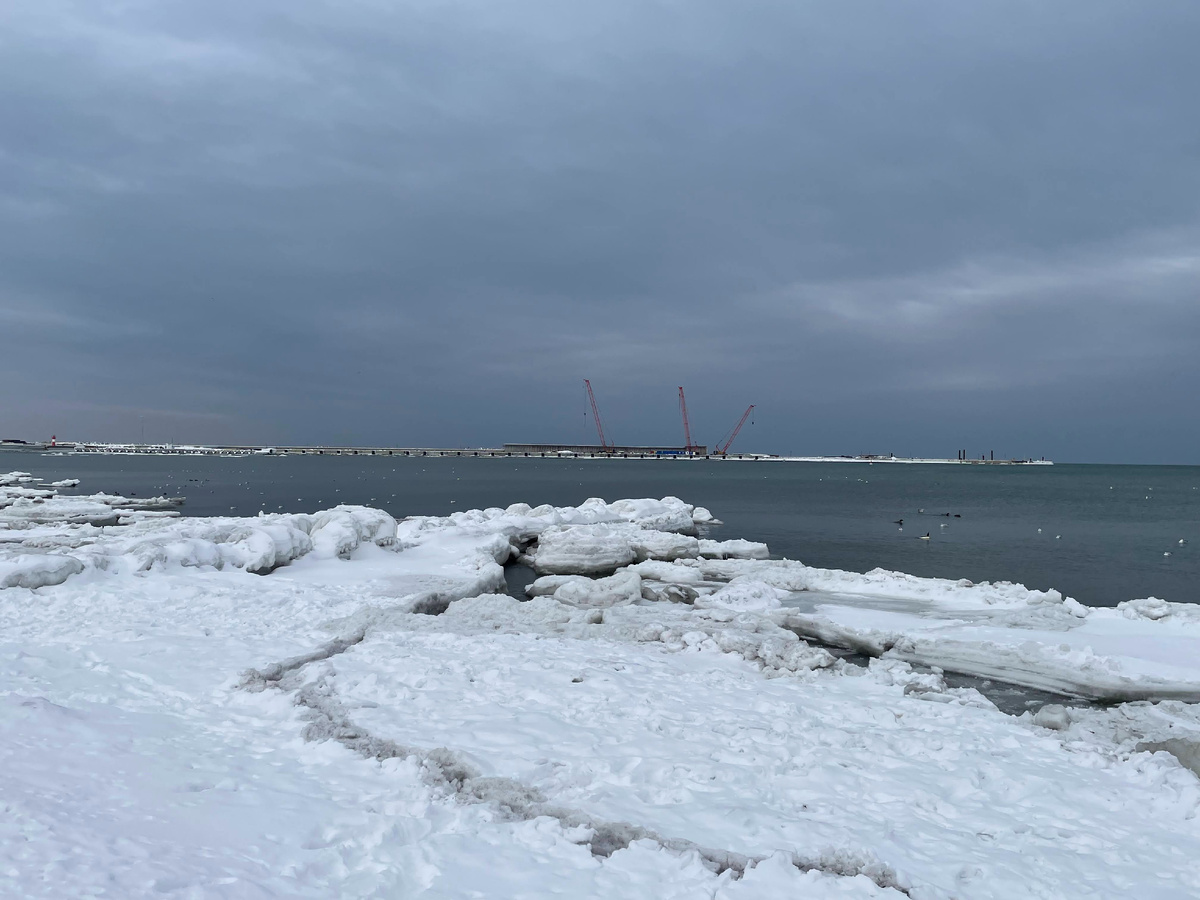 г. Пионерский, замерзшая бухта у порта