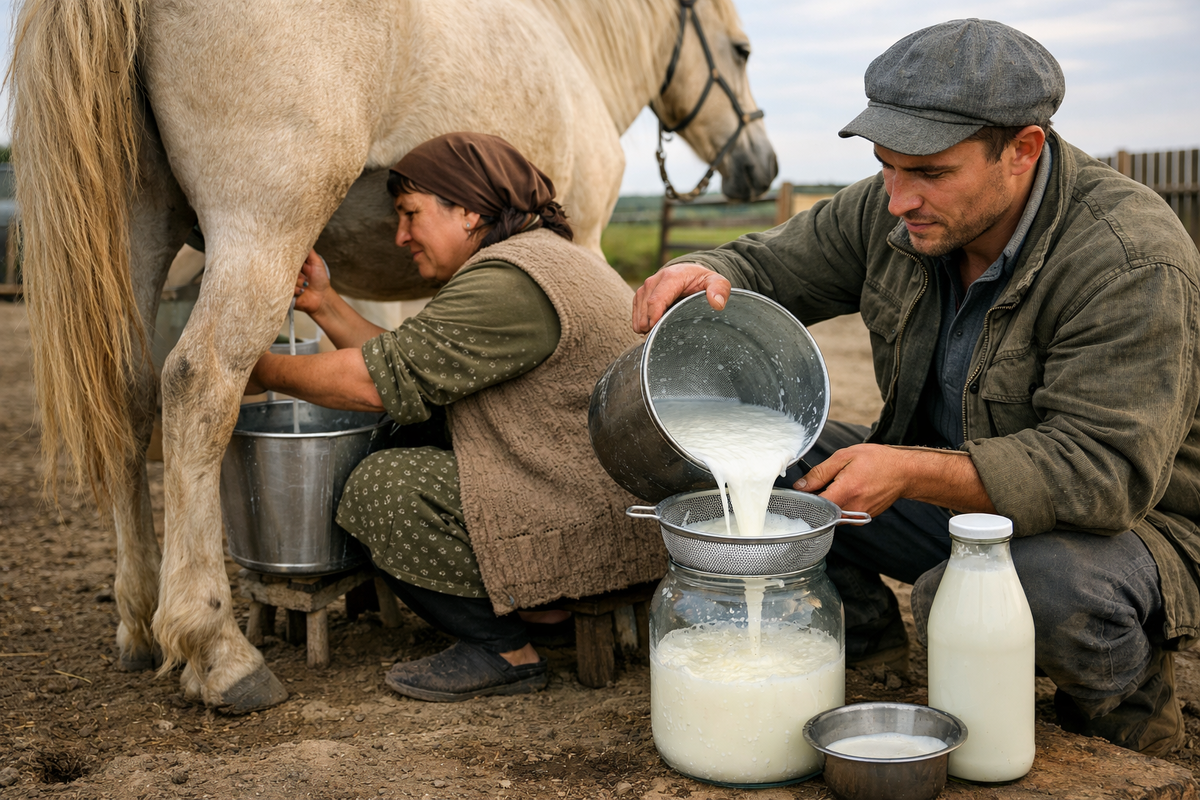 Доят кабылу 