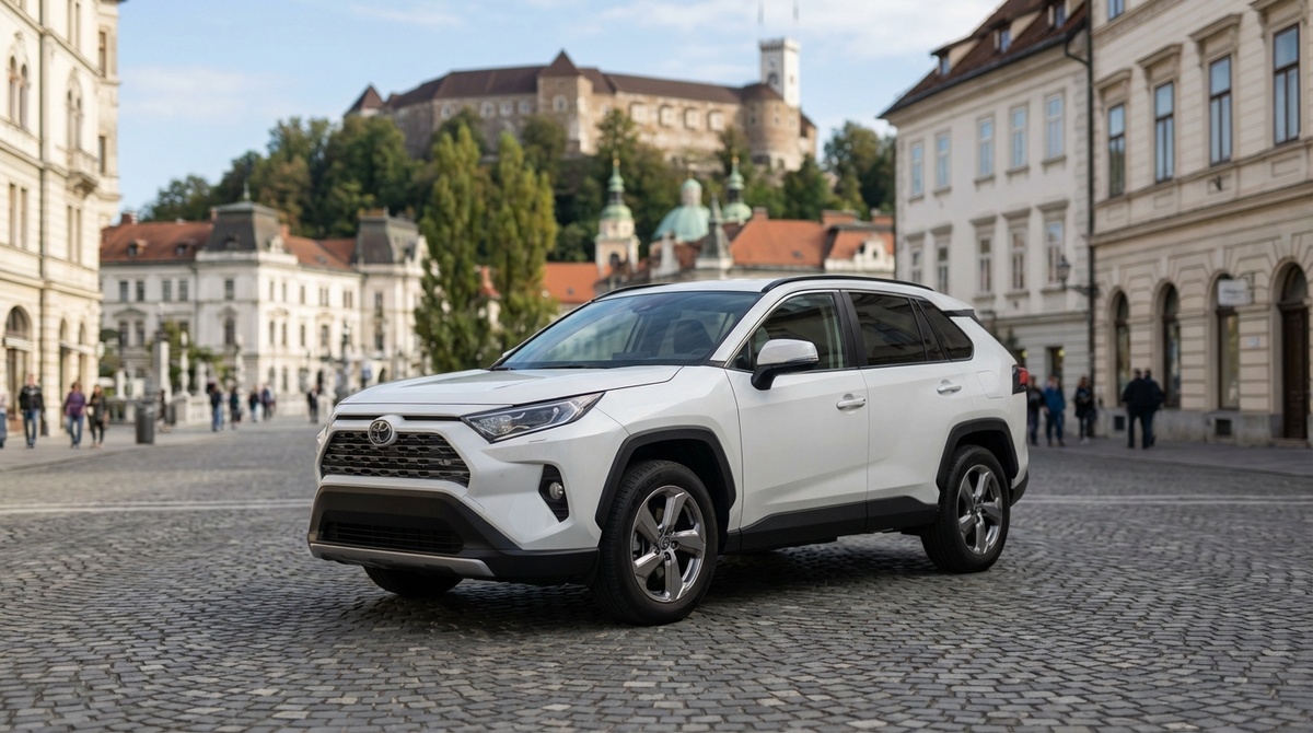 Автомобиль из проката в Любляне на парковке