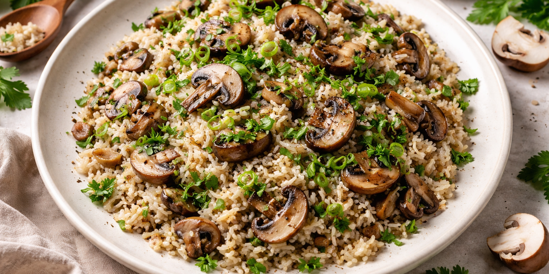 Рис с грибами и зеленью (постный)