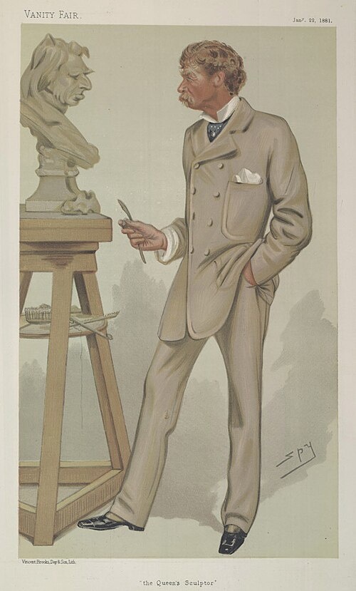 «Люди дня» № 237: карикатура на мистера Дж. Э. Бёма ARA. Подпись гласит: «Скульптор королевы». 1881