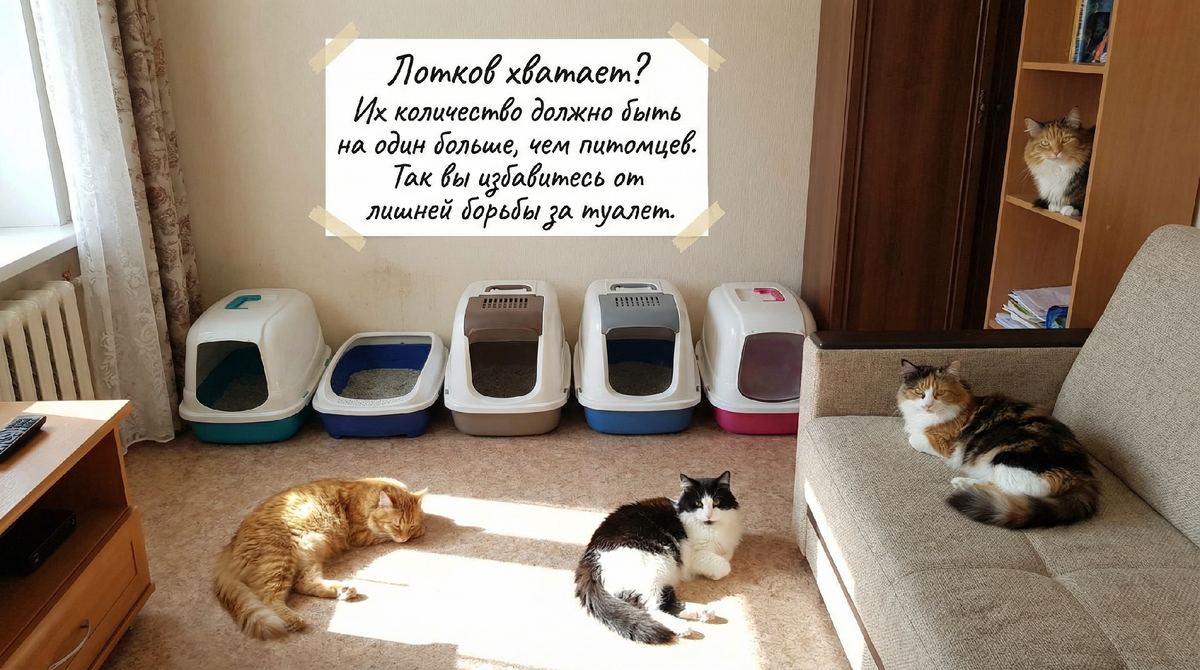 Персональный туалет нужен для адаптации кошки в новом доме