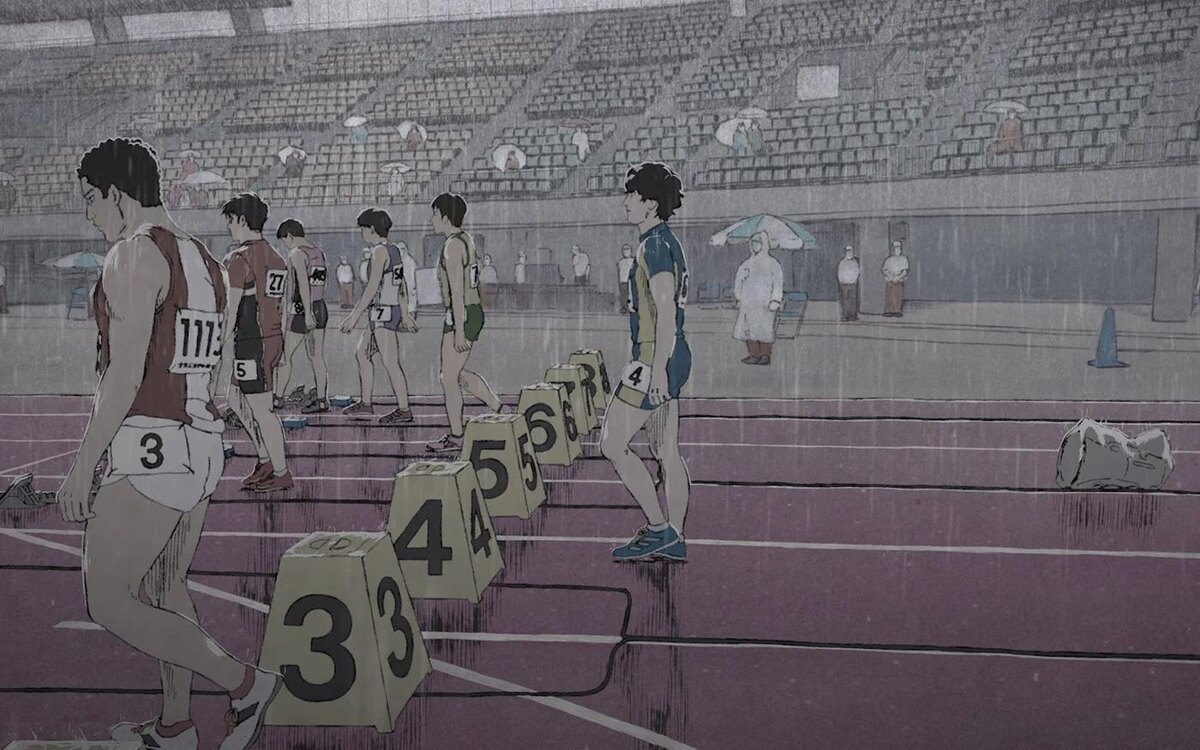 «Стометровка» (Hyakuemu) — полнометражное аниме 2025 года в жанрах спорт и драма; кадр из фильма «Стометровка», реж. Кэндзи Иваисава, 2025