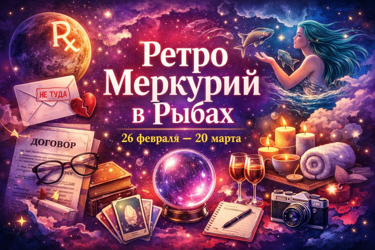 С 26 февраля по 20 марта 2026 — ретроградный Меркурий в Рыбах. Кому из знаков особенно быть внимательным.