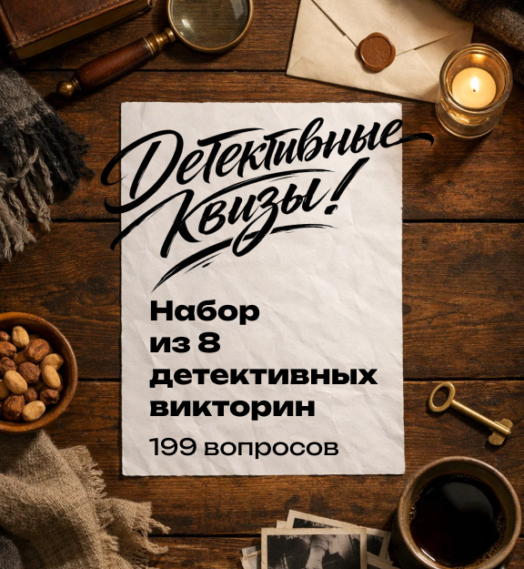 Коллекция детективных викторины из 199 вопросов