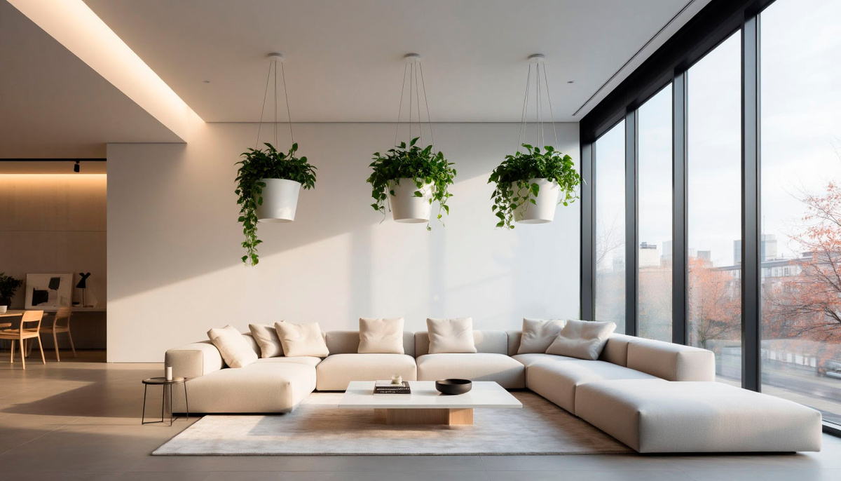 Фикус Пумила в горшках подвесных. Высоко, красиво, недосягаемо.