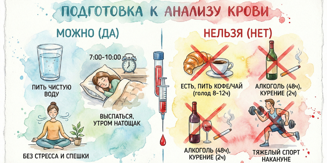 🩸Как правильно подготовиться к сдаче анализа крови