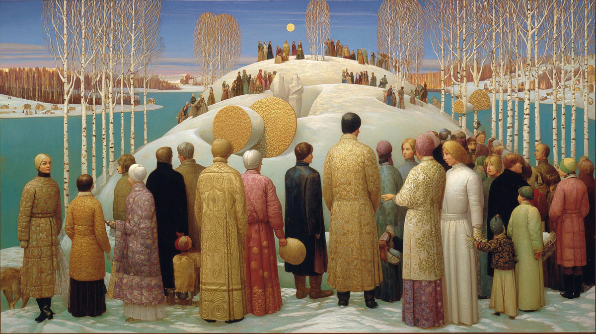 В сумраке уходящей зимы жители деревни собираются на вершине холма: из снега рождается загадочная фигура — новый дух на пороге весны. Чьи мечты вкладывают они в это снежное чудо?