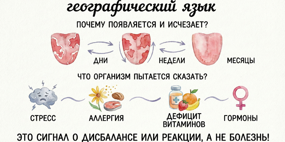 Почему географический язык появляется и исчезает — и что организм пытается вам сказать