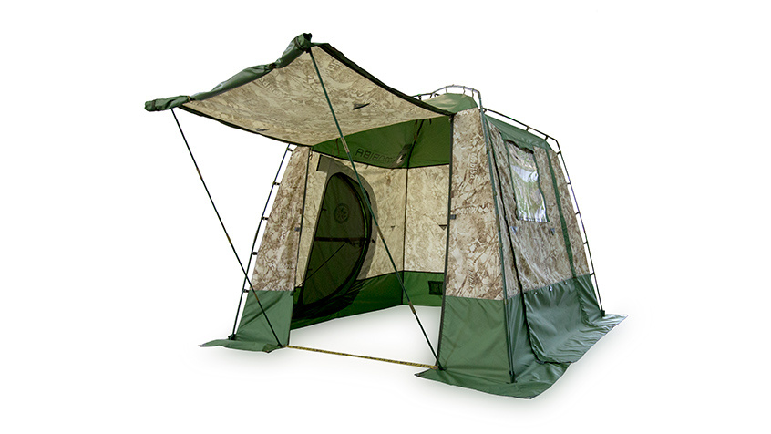 Мобильная баня-палатка МОБИБА МБ-15 СП. Расцветка "Фирменный камуфляж"