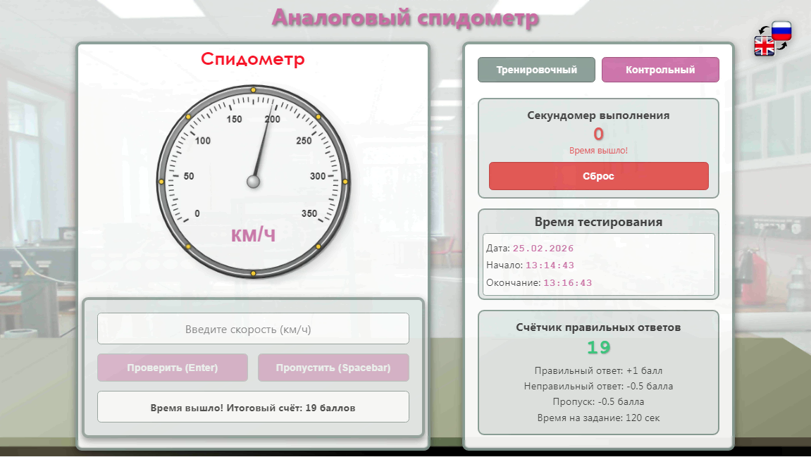 90. Новая виртуальная лабораторная работа по физике «Аналоговый спидометр»