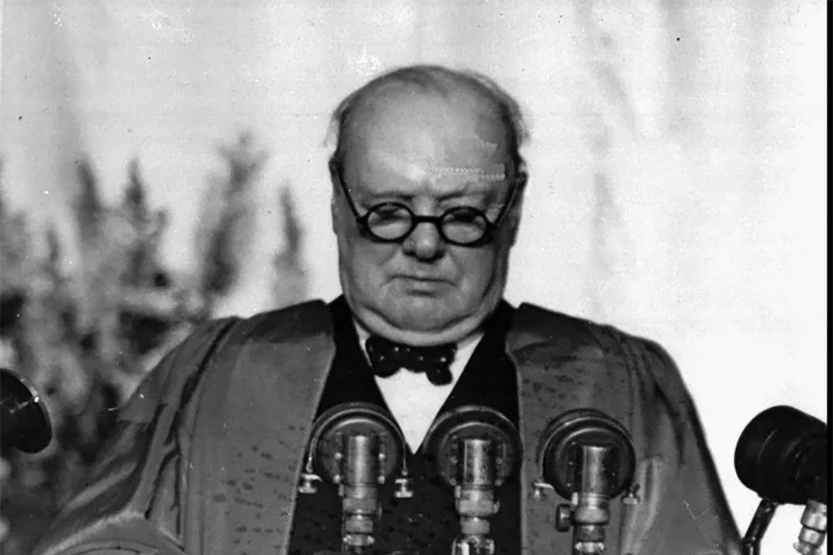    46 минутная лекция была произнесена Черчиллем в Вестминстерском колледже в городе Фултоне, штат Миссури, 5 марта 1946 года. / wikipedia.org