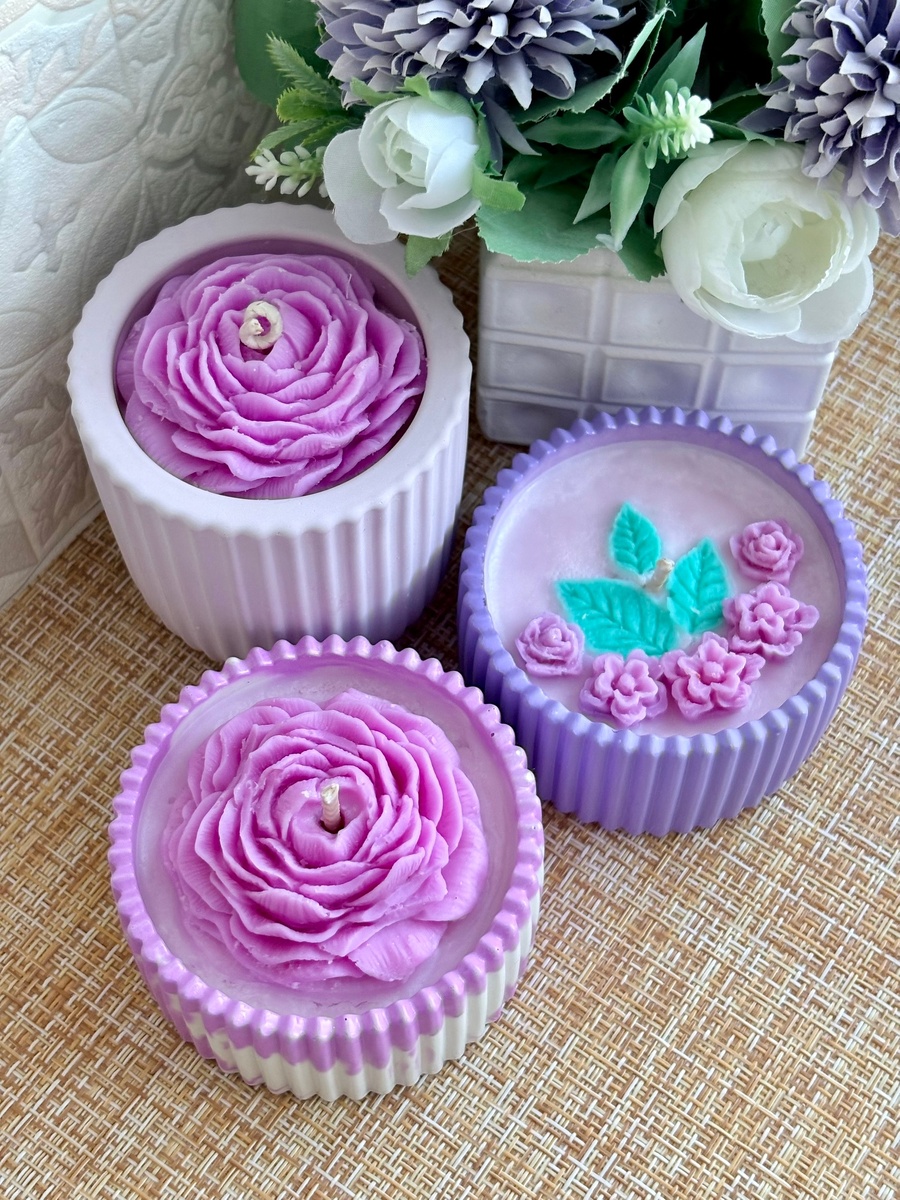 Сиреневая мини-коллекция свечей