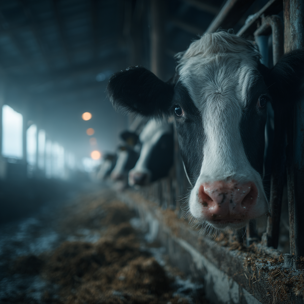 Коровы зимой