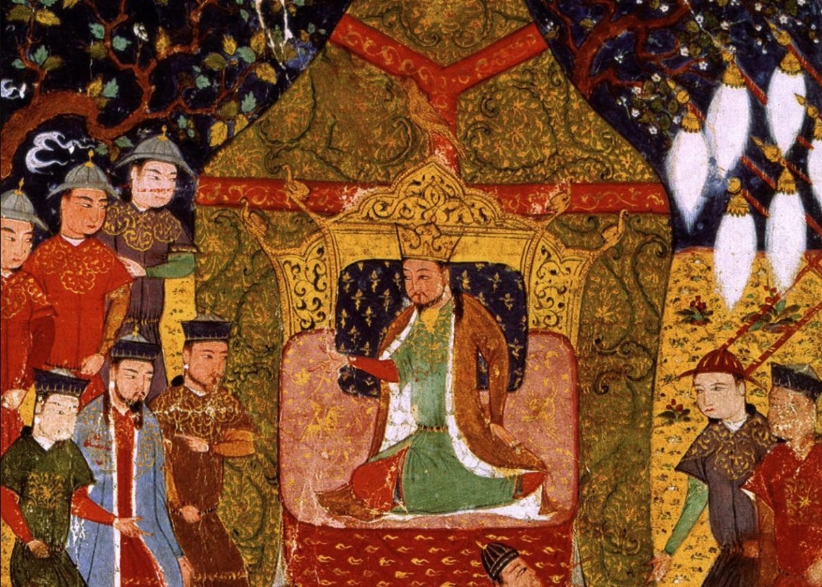    Момент наречения Темуджина великим ханом, поздняя персидская миниатюра / © Wikimedia Commons