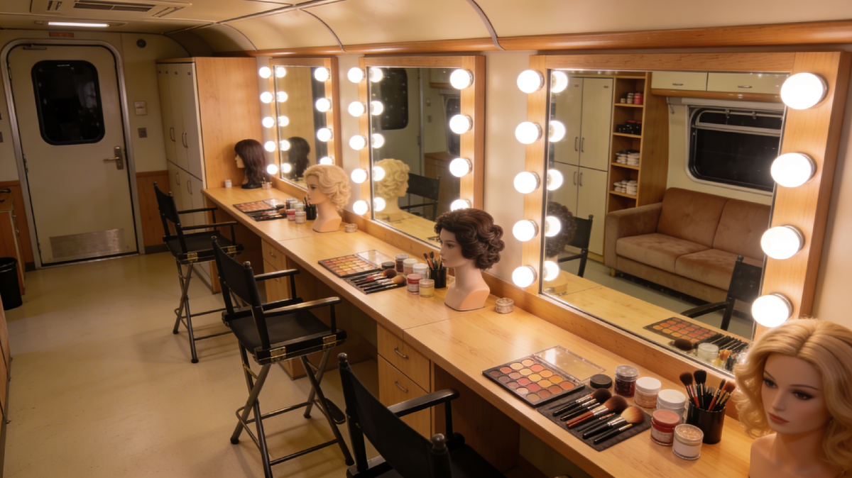 Пример гримёрки в гримвагене.