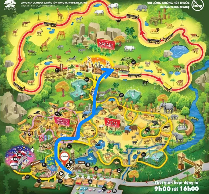 Карта как быстрее пройти в зону Сафари