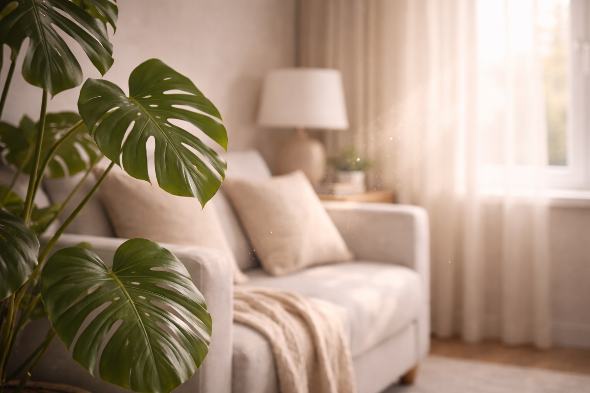 Растения улучшают ощущение дома: дают спокойствие, чуть добавляют влажности и создают микрозону движения воздуха рядом с листьями — но полноценный воздухообмен всё равно делает вентиляция.