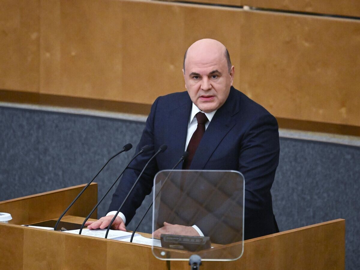    Председатель правительства РФ Михаил Мишустин выступает с ежегодным отчетом правительства РФ в Государственной Думе РФ | © РИА Новости / Владимир Федоренко