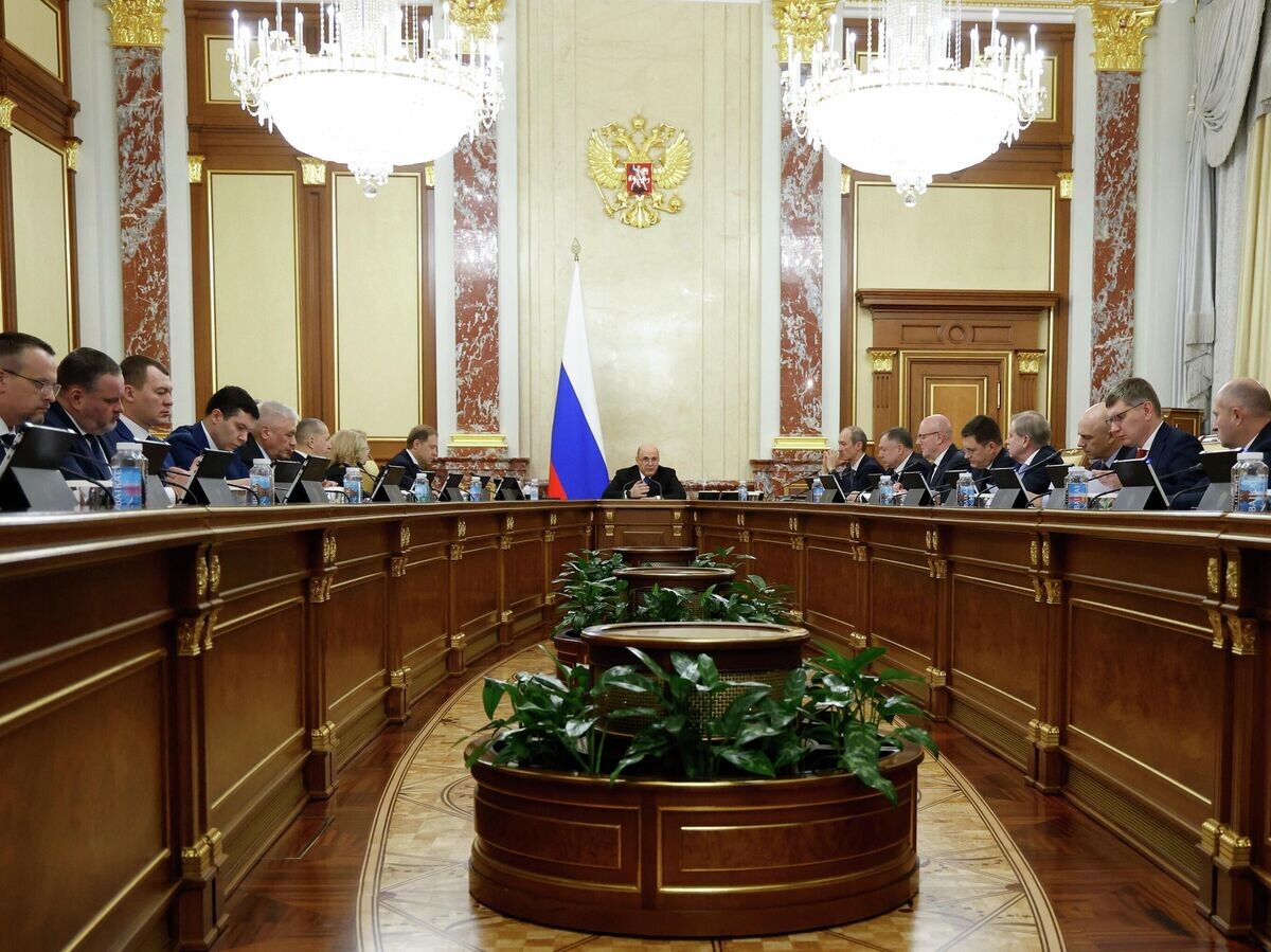    Председатель правительства РФ Михаил Мишустин проводит заседание кабинета министров РФ© РИА Новости . Дмитрий Астахов