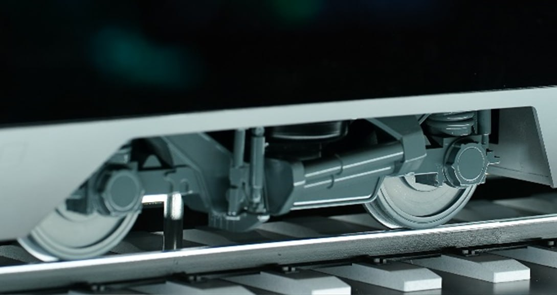 Рендер тележки в макете высокоскоростного поезда ЭВС360. Источник: Группа Синара