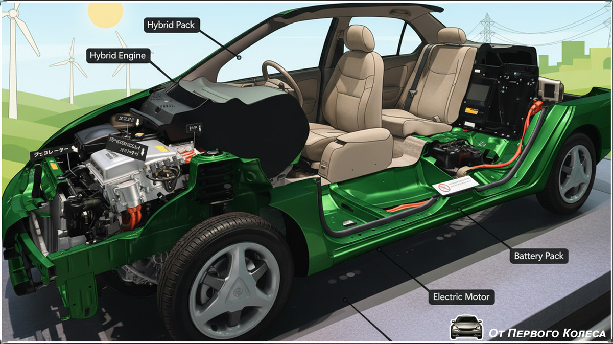 В разрезе Toyota Prius