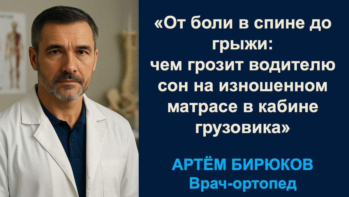 Чем грозит водителю сон на изношенном матрасе в кабине грузовика? Мнение врача-ортопеда. Фото СПАЛБЕР.