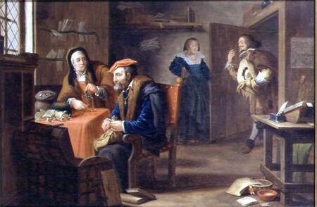 Образ менялы в живописи Северной Европы
Деньги становятся частью морального и бытового сюжета.