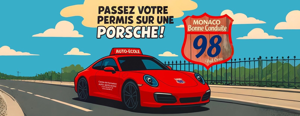    Автошкола Monaco Bonne Conduite предлагает получить первые навыки городского вождения именно на спортивной модели Porsche