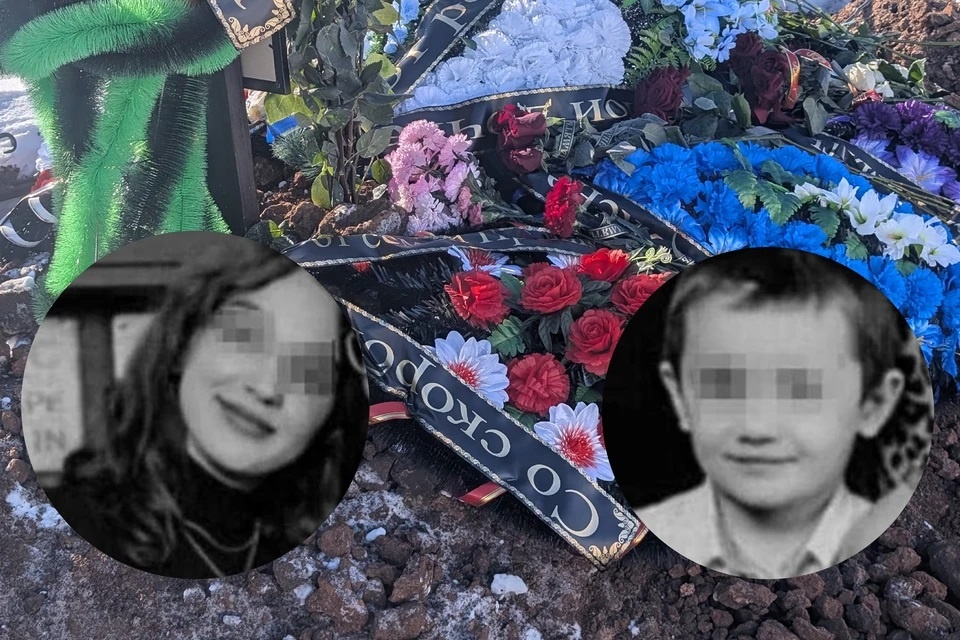 21-летнюю девушку положили в одну могилу с ее 10-летним братом – она была усеяна цветами и детскими игрушками. Фото: КП, соцсети